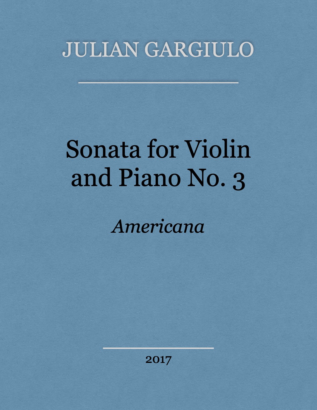 Violin Sonata No. 3 - Americana